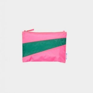 THE NEW POUCH Fluo Pink & Seaweed MEDIUM