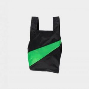 THE NEW SHOPPING BAG Black & Greenscreen SMALL